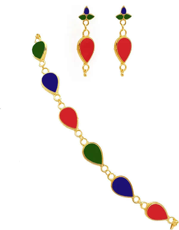 Assamese_Traditional_Gold_Plated_Multi_Colour_Golpata_Necklace_Set_For_Women_&_Girls